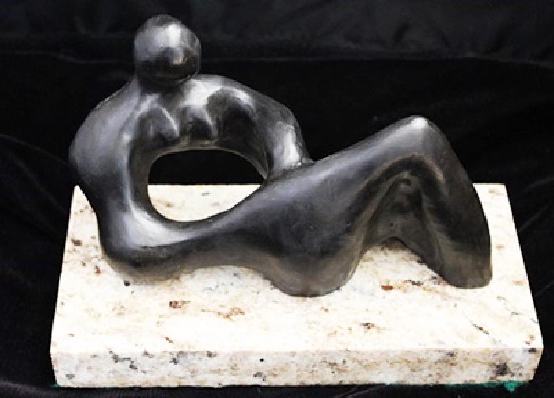 Signed Limited Edition Bronze Moore: Old recast patina bronze sculpture Henry Moore, bearing a signature in a limited edition.
