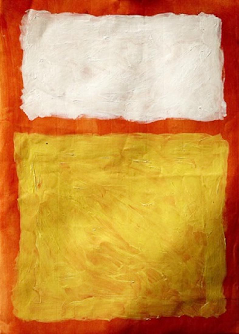 Yellow White - Mark Rothko - Oil On Paper: Oil on paper in the manner of Mark Rothko, approx. 19x14 in. Mark Rothko, born Markus Yakovlevich Rothkowitz, was an American painter of Russian Jewish descent. Although Rothko himself refused to adhe
