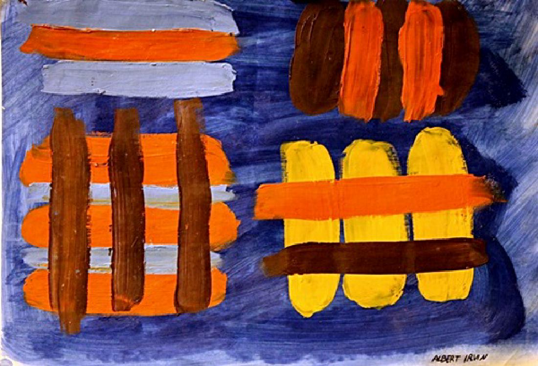 Alba - Albert Irvin - Oil On Paper: Oil on paper by Albert Irvin, approx. 19x14 in. Albert Henry Thomas Irvin OBE, RA, was an English abstract expressionist painter. Born in London he was evacuated from there during World War II, and up