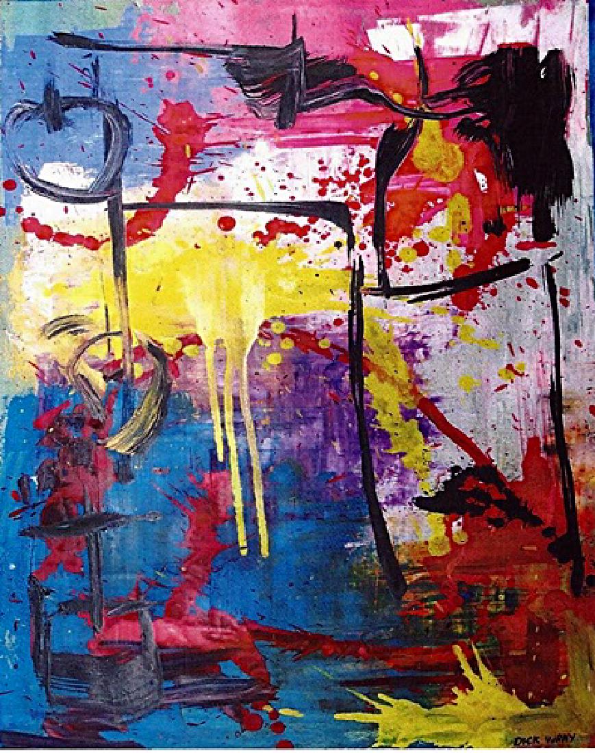 Dick Wray - Oil On Paper: Oil on paper by Dick Wray, approx. 19x14 in. Richard "Dick" Wray was an American abstract expressionist painter whose work had an influence on the art scene in Houston, Texas. After an art career span