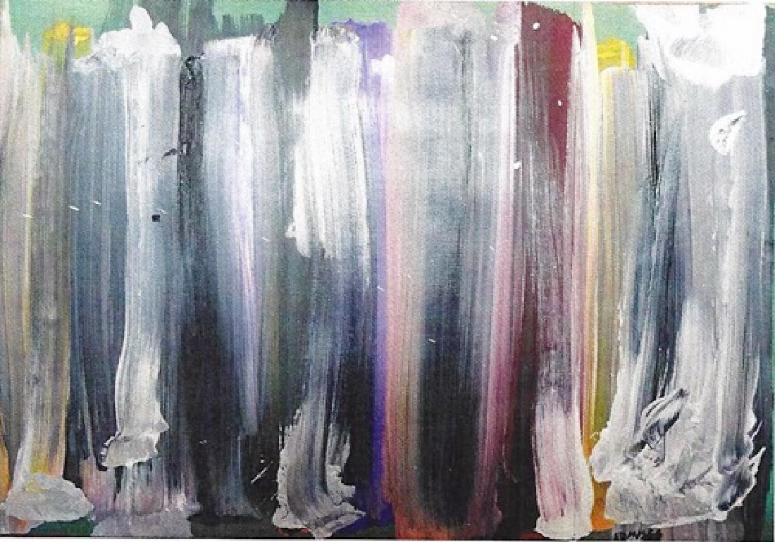 Ed Moses - Oil On Paper: Oil on paper by Ed Moses, approx. 19x14 in. Ed Moses was an American artist based in Los Angeles and an innovative and central figure of postwar West Coast art. Moses exhibited at the Ferus Gallery in