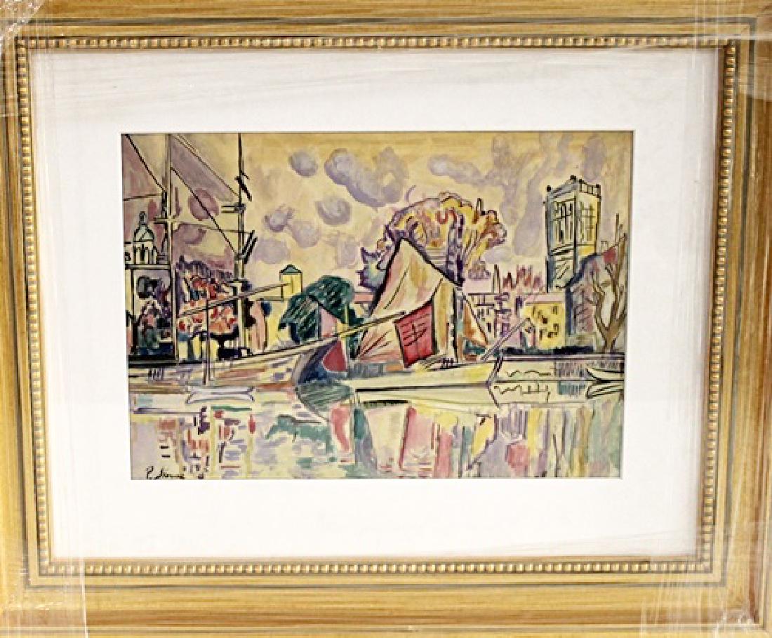 Paul Signac - La Rochelle - Watercolor on paper: Watercolor on paper, Paul Signac "La Rochelle" approx. 11x8 in. Paul Victor Jules Signac was a French Neo-Impressionist painter who, working with Georges Seurat, helped develop the Pointillist style.