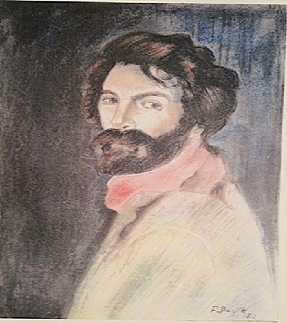 Frederic Bazille - Self Portrait: in the manner of Frederic Bazille "Self Portrait" Pastel on paper circa. 1862, private collection Approx. 19x13in. in the manner of Frederic Bazille was a French painter who helped found the Impressio
