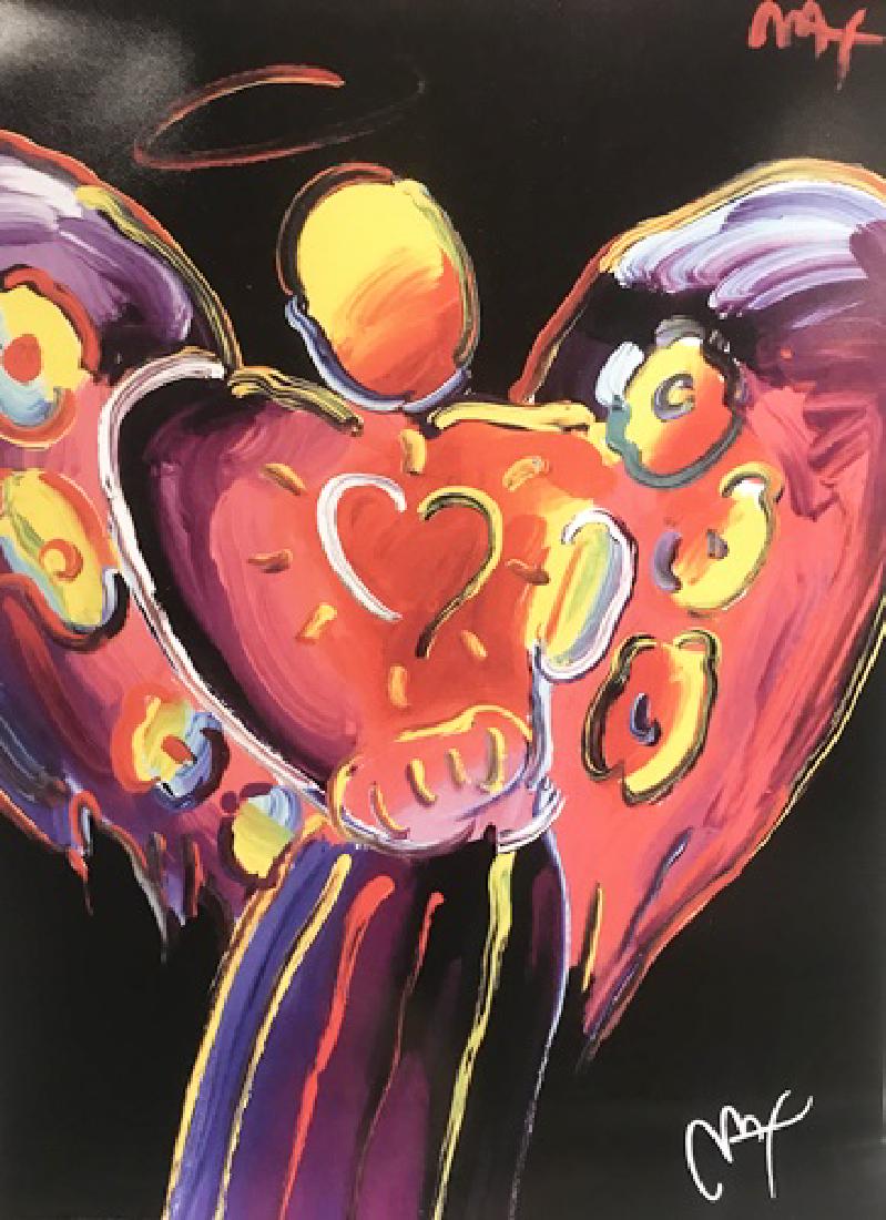 Peter Max Signed Lithograph - Angel: Peter Max Signed Lithograph "Angel". Peter Max is an American artist known for using bright colors in his work.