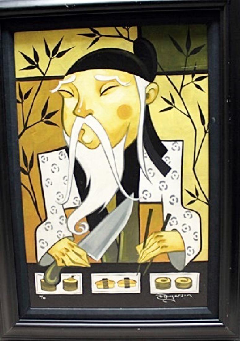 Framed Tim Rogerson - "King Of Raw And Roll": Framed Tim Rogerson "King Of Raw And Roll". As a rising star in the art world, Tim Rogerson casts his artwork with a very evident energy and passion. Inspired by the works of Edgar Degas and Malcolm L