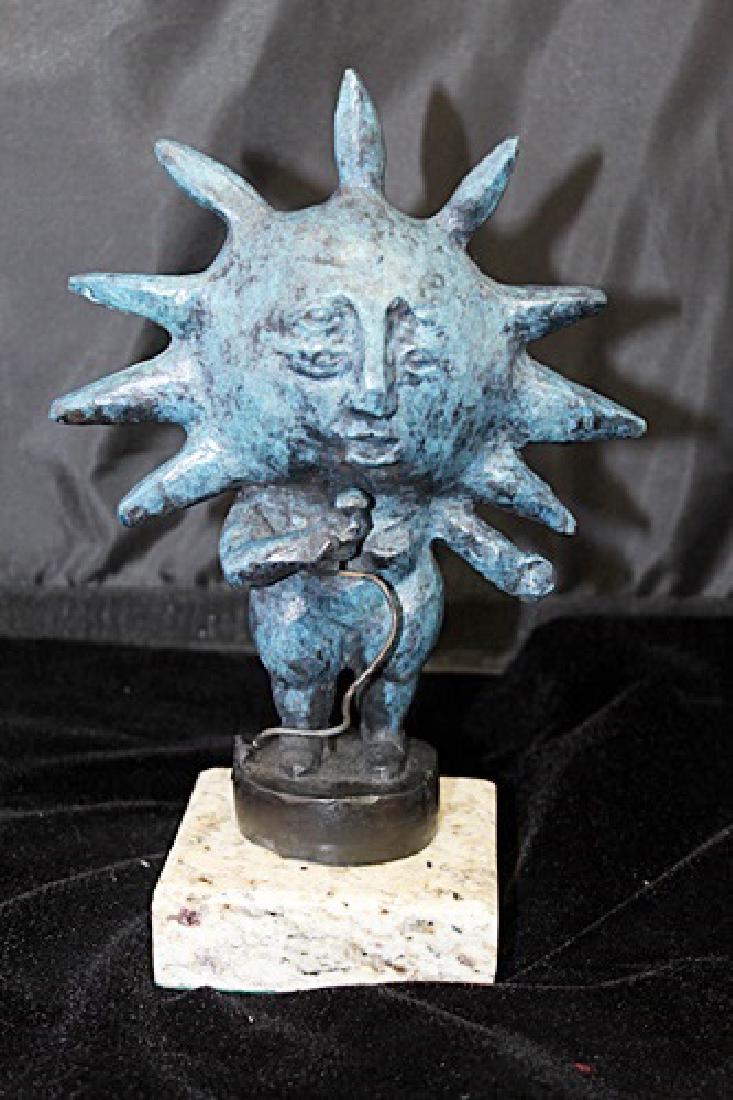 Signed Limited Edition Bronze Bustamante: Old recast patina bronze sculpture Sergio Bustamante, bearing a signature in a limited edition. Dimensions approx 11 x 6 x 5.