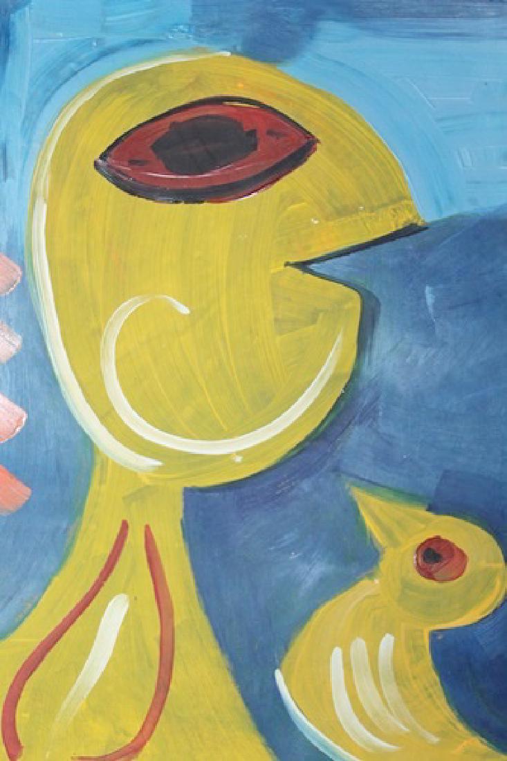 Carl Henning Pedersen - Oil On Paper: Oil on paper by Carl Henning Pedersen, approx. 19x14 in. Carl-Henning Pedersen was a Danish painter and a key member of the COBRA movement. He was known as the "Scandinavian Chagall", and was one of t