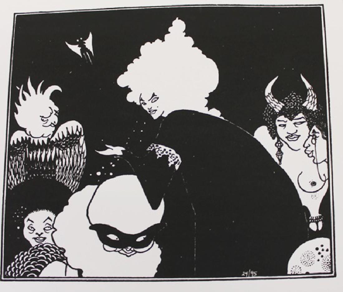 Beardsley - Lithograph: Lithograph attributed to Aubrey Beardsley. Aubrey Vincent Beardsley was an English illustrator and author. His drawings in black ink, influenced by the style of Japanese woodcuts, emphasized the grote