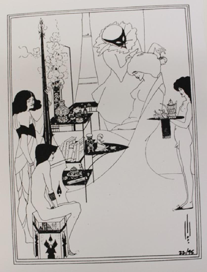 Beardsley - Lithograph: Lithograph attributed to Aubrey Beardsley. Aubrey Vincent Beardsley was an English illustrator and author. His drawings in black ink, influenced by the style of Japanese woodcuts, emphasized the grote