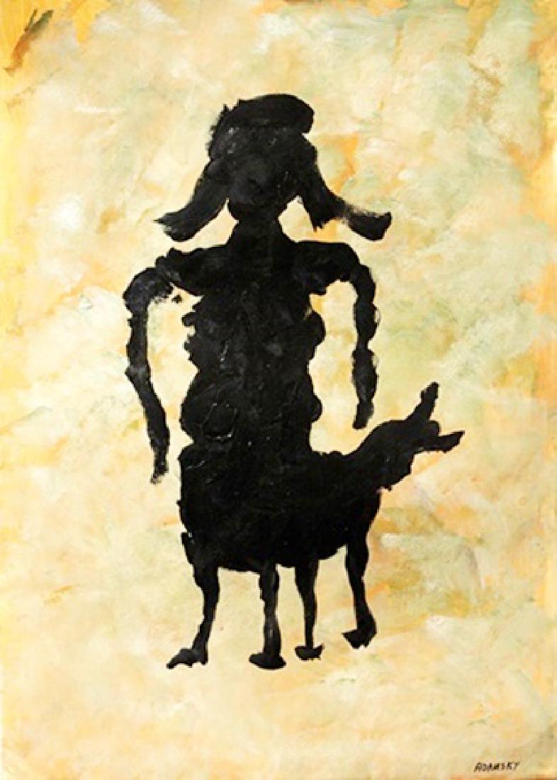 Centaur - Hans Peter Adamski In the style of Oil On: Oil on paper in the style of Hans Peter Adamski, approx. 19x14 in. is a German painter and graphic artist . He became known in the early 1980s as a member of the artist group Mülheimer Freiheit .