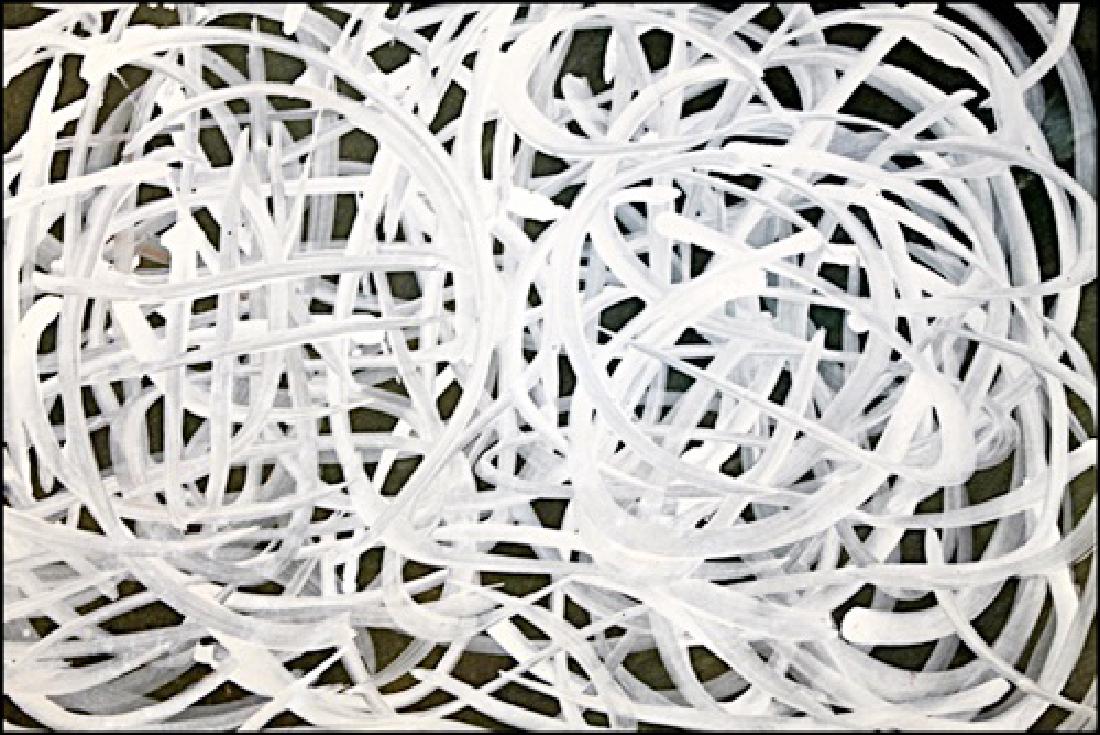 Marcel Barbeau In the style of Oil On Paper: Oil on paper in the style of Marcel Barbeau, approx. 19x14 in. Marcel Barbeau, OC OQ was a Canadian artist. Marcel Barbeau is firstly an abstract expressionist and an action painting artist, whose pai