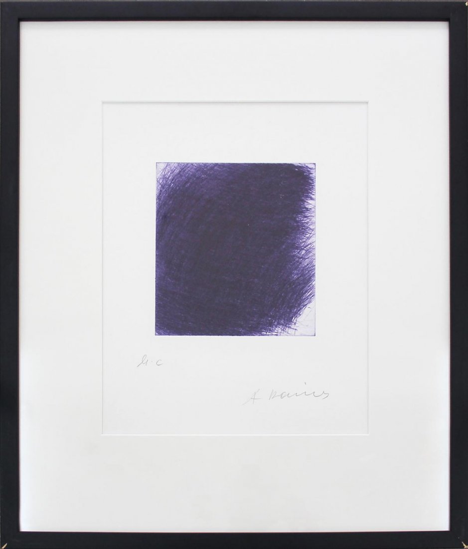 Arnulf Rainer - "Blauer Strauch": Arnulf Rainer - "Blauer Strauch" 2010 dry-point etching handsigned and numbered H.C., Edition 40 50x40 cm with frame 63x53 cm