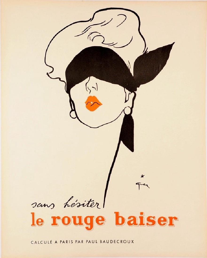 Original Vintage French Advertising Poster "Rouge (1 of 3)