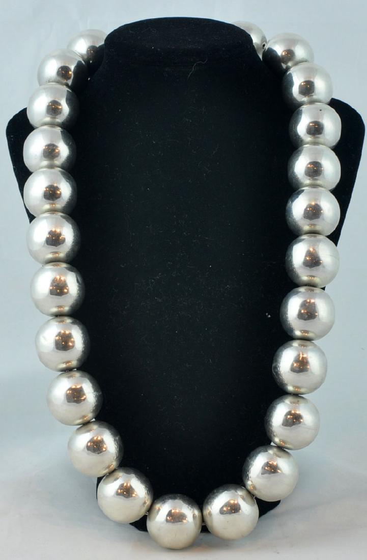 Mexican Sterling 925 Large Bead Necklace (1 of 5)