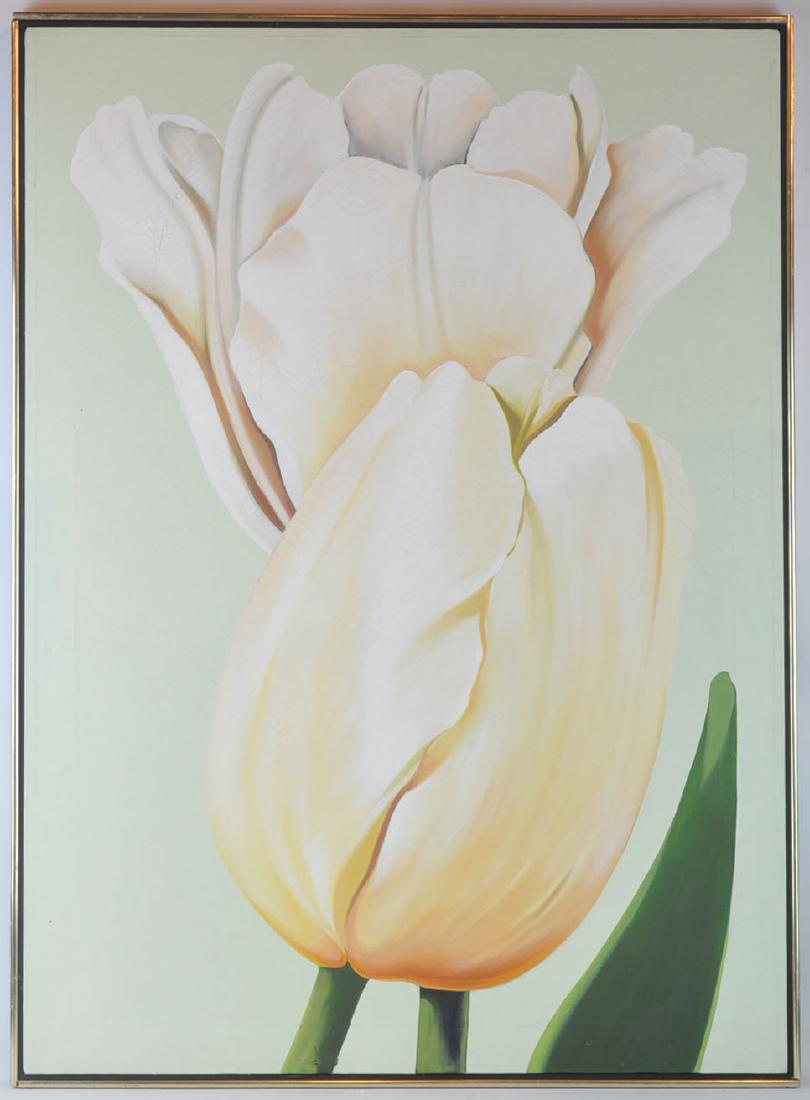 Lowell Nesbitt "Two Tulips" Oil on Canvas (1 of 9)