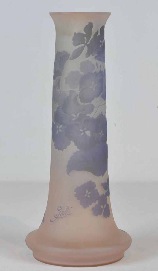 Signed Galle Cameo Glass Stick Vase (1 of 10)