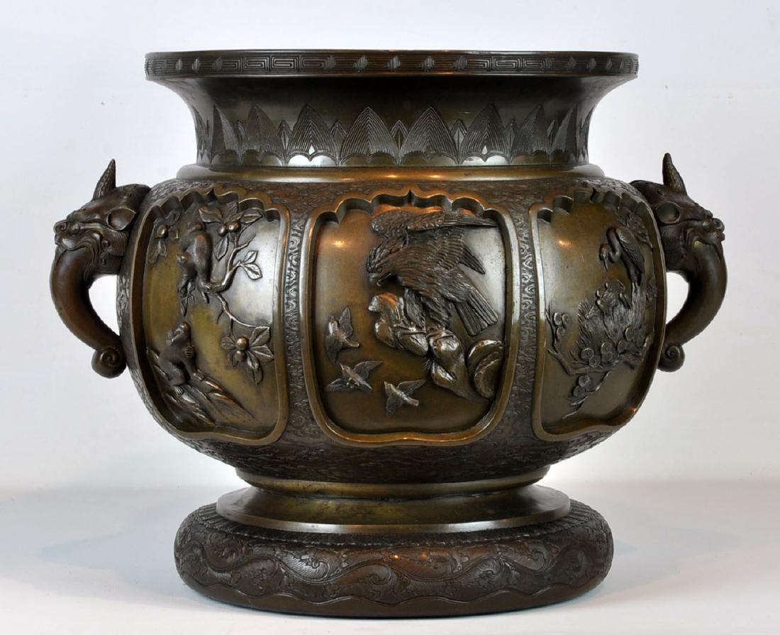 Japanese 19/20th C. Bronze Planter Pedestal Base (1 of 10)