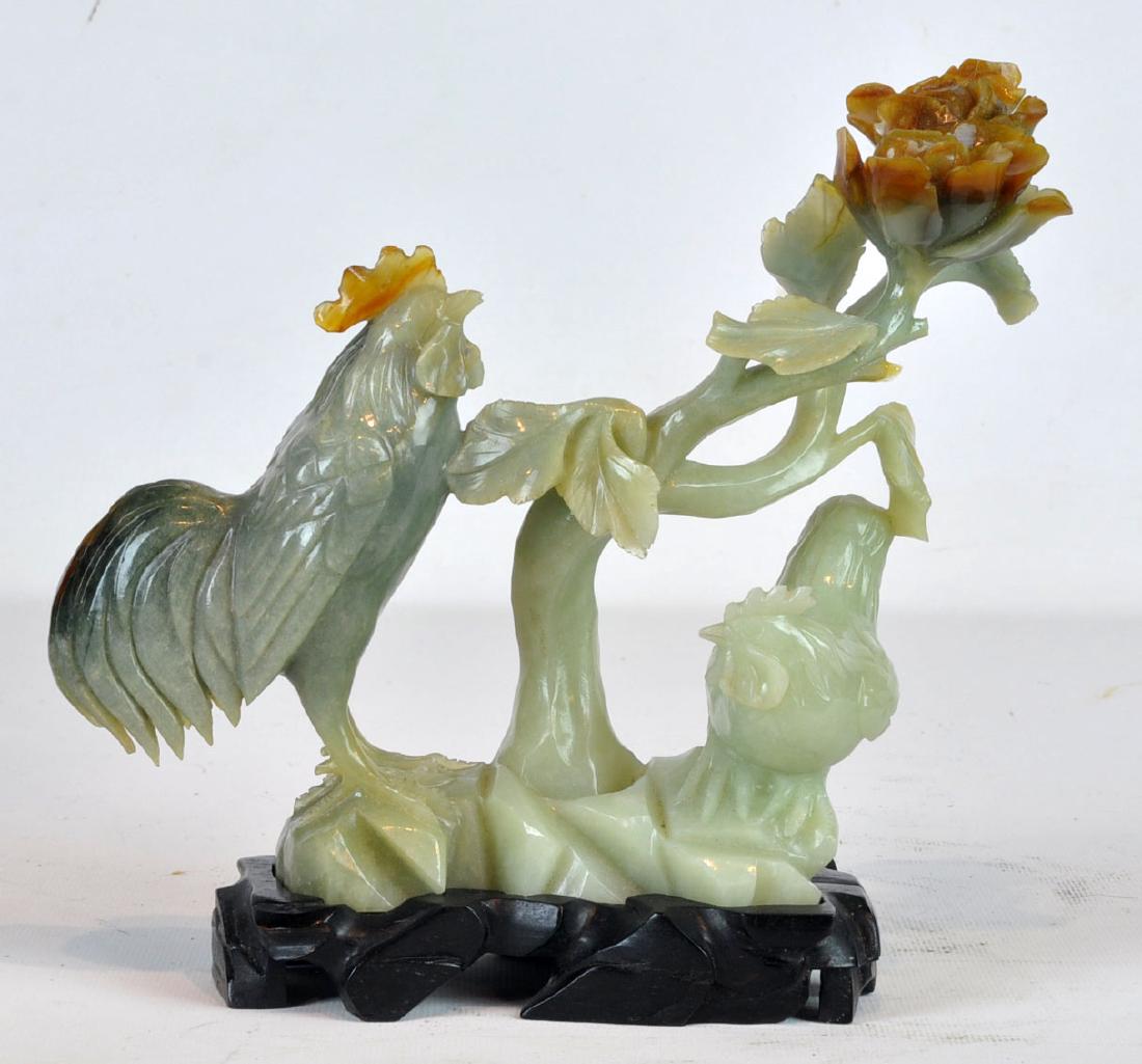 Chinese Carved Jade Roosters on Floral Branch (1 of 10)