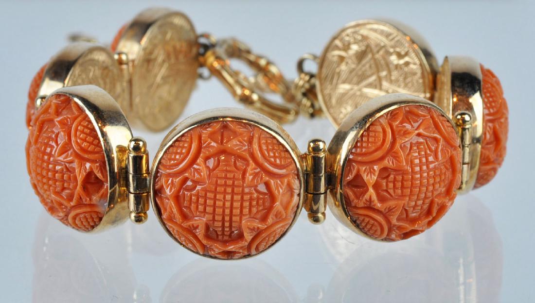 Stephen Dweck 18kt Rose Gold & Coral Bracelet (1 of 10)