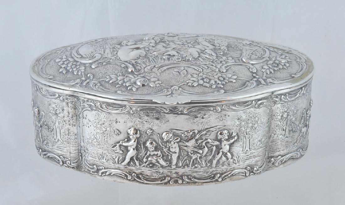 Large Continental 800 Silver Jewelry Casket (1 of 10)