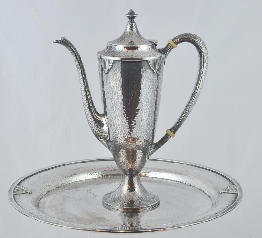 Wallace Hammered Sterling Silver Tray & Teapot (1 of 9)