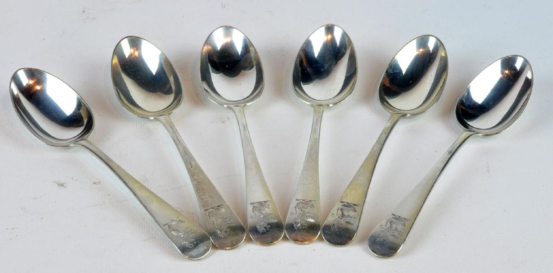 6 Paul Storr Sterling Tablespoons, 19th C. (1 of 6)