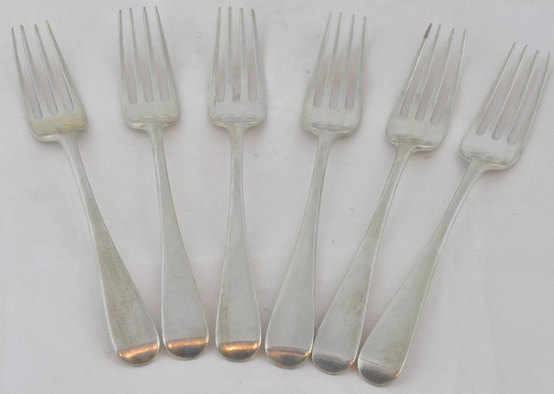 6 Paul Storr Sterling Dinner Forks, 19th C. (1 of 5)