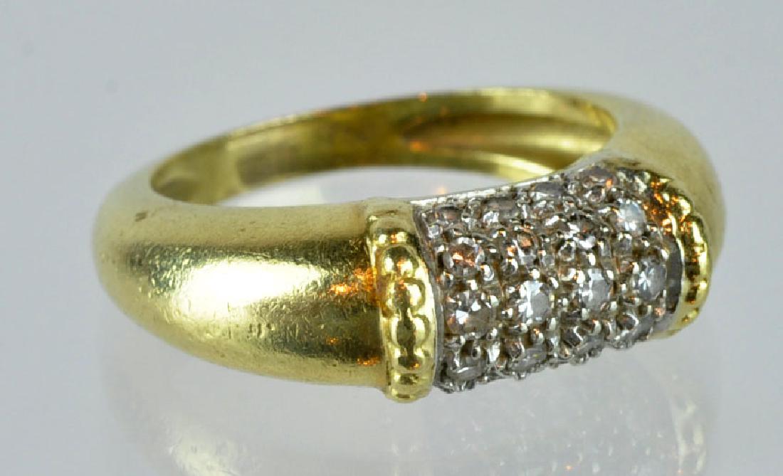 18kt Gold & Pave Diamond Ring (1 of 6)