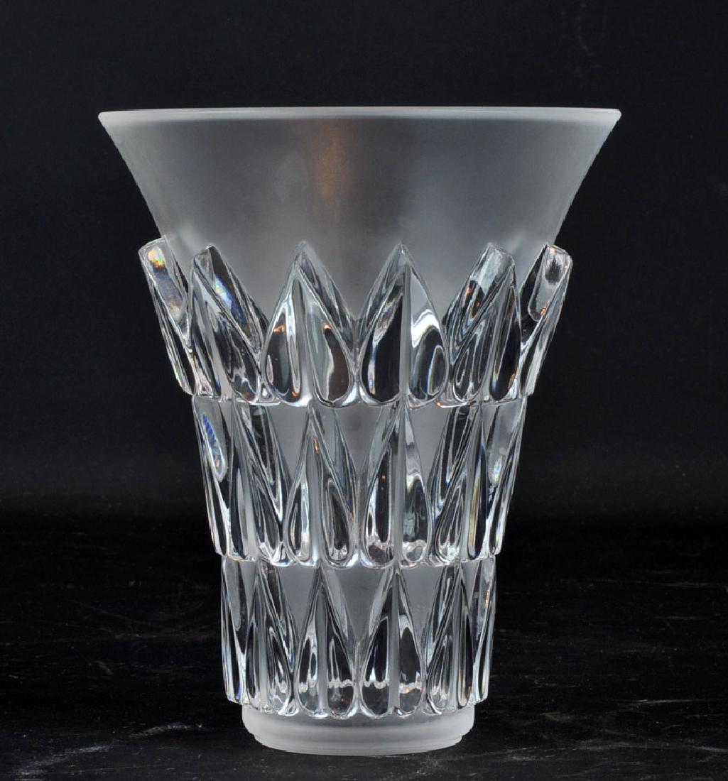 Lalique French Crystal 'Feuilles' Vase (1 of 4)