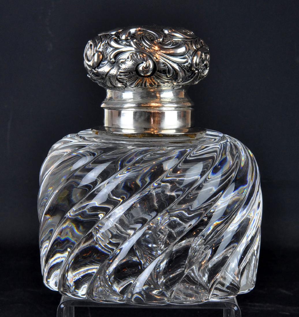 Sterling Silver & Crystal Large Inkwell (1 of 8)