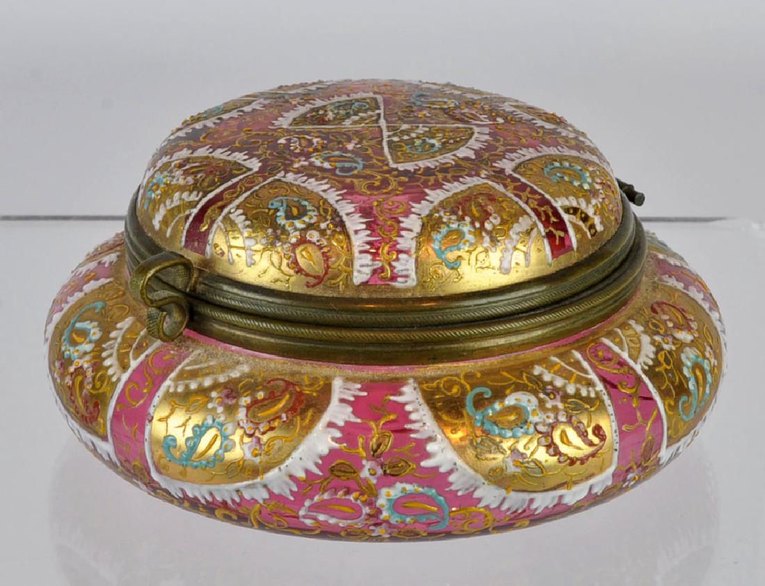 Moser Enameled Cranberry Glass Powder Jar (1 of 7)