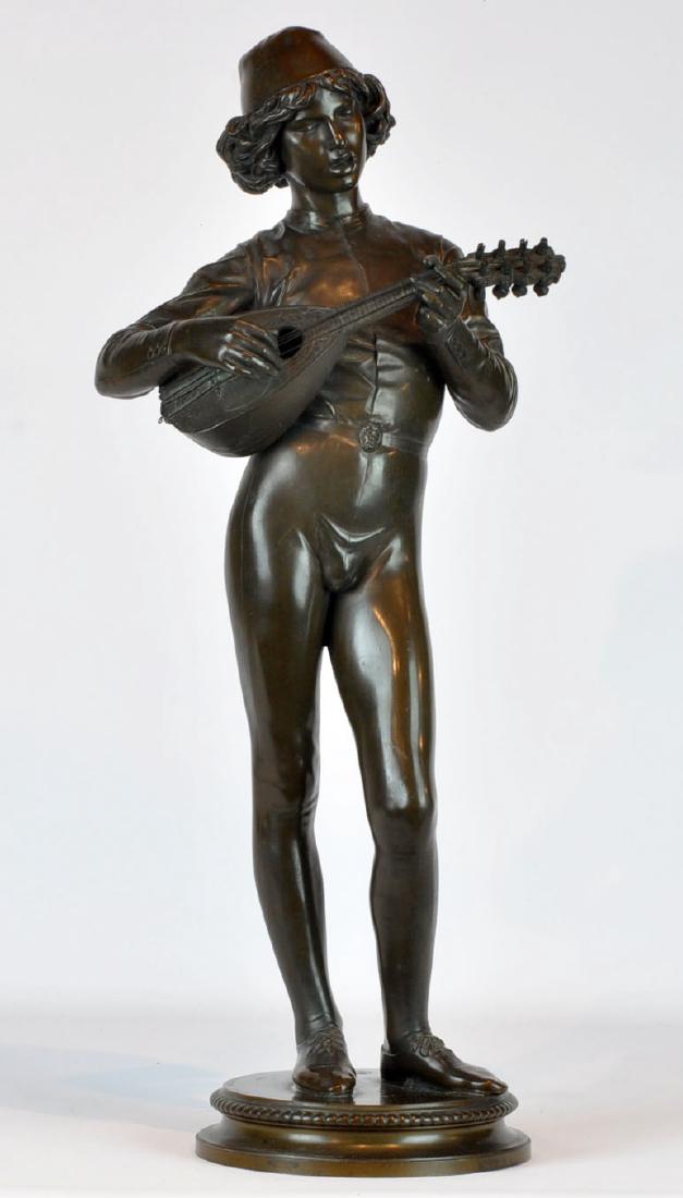Paul Dubois Bronze "Le Chanteur Florentin" 19th C. (1 of 9)