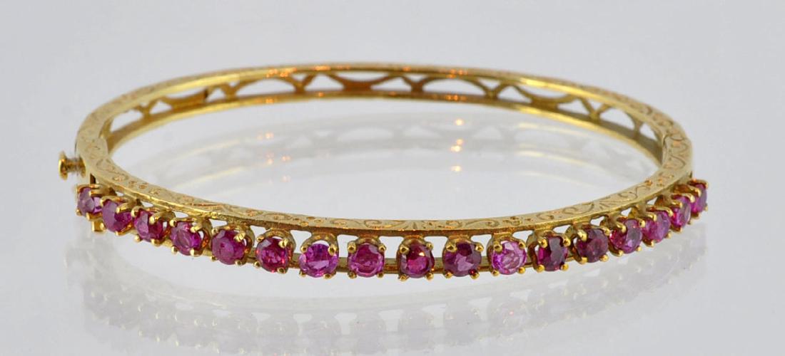 14kt. Gold & Ruby Bangle Bracelet (1 of 8)