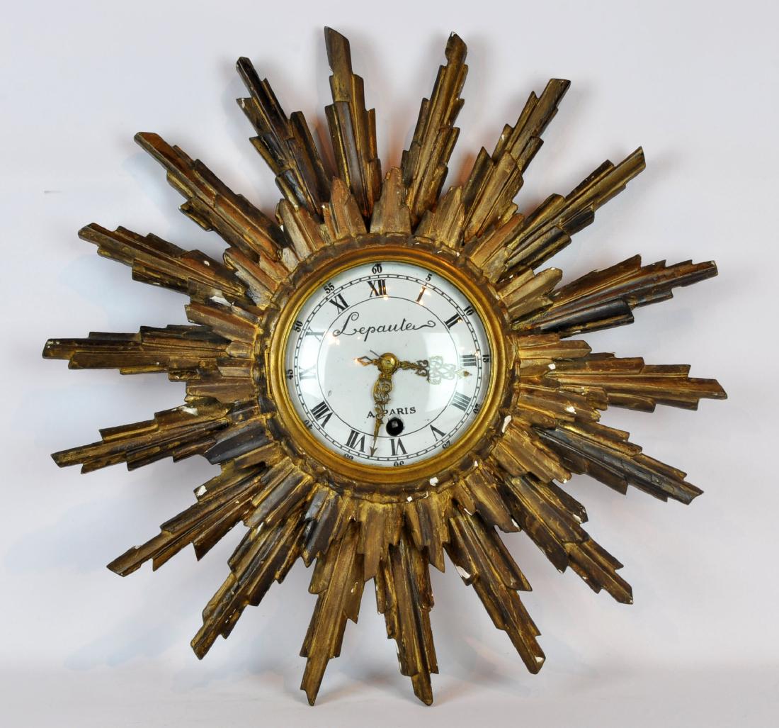 French Lepaute Clock Gilt Sunburst Frame (1 of 7)