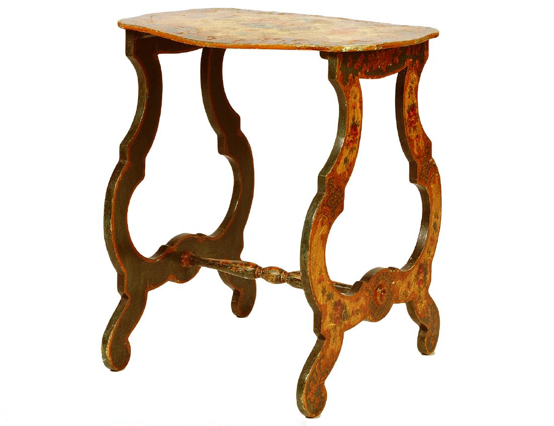 Green & Floral Hand Painted Side Table (1 of 5)