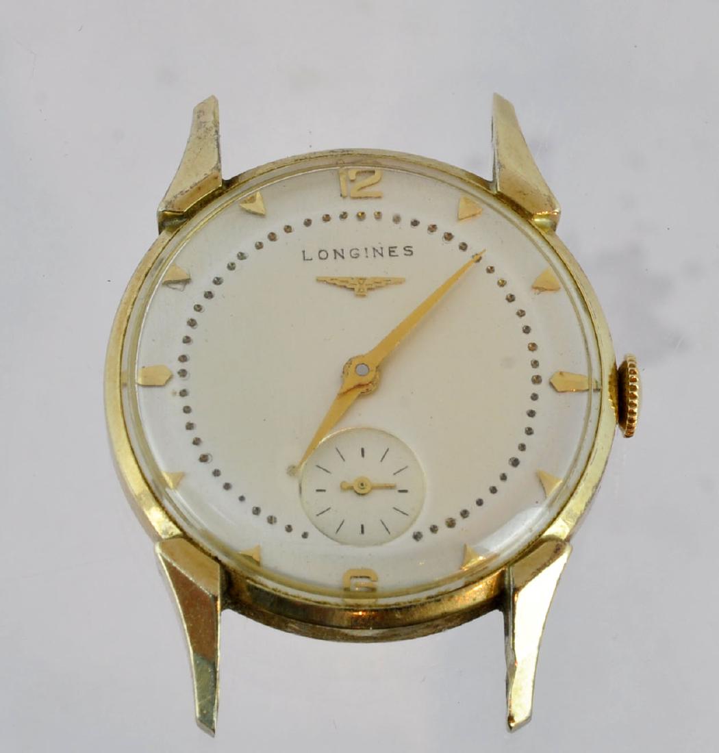 Longine Vintage Retro Watch Face: Marked on back 14kt gold Apex. Face measured from outside edge of crown 30.5mm. Working condition. See photos. In house shipping continental U.S. $25 plus insurance. The absence of a Condition Report