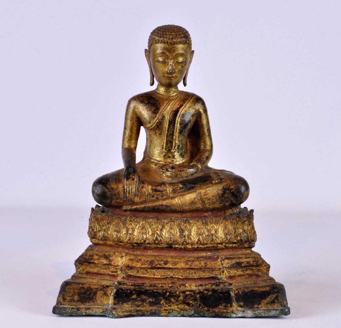 Bronze Asian Seated Buddha on Base (1 of 8)