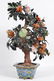 Chinese Jade & Gem Stone Tree in Cloisonne Pot - 6