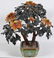 Large Chinese Jade & Gem Stone Tree in Cloisonne - 11