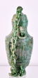 Chinese Carved Jade Urn with Jade Chain - 2