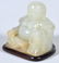 Small Chinese Carved Jade Buddha on Wood Base - 2