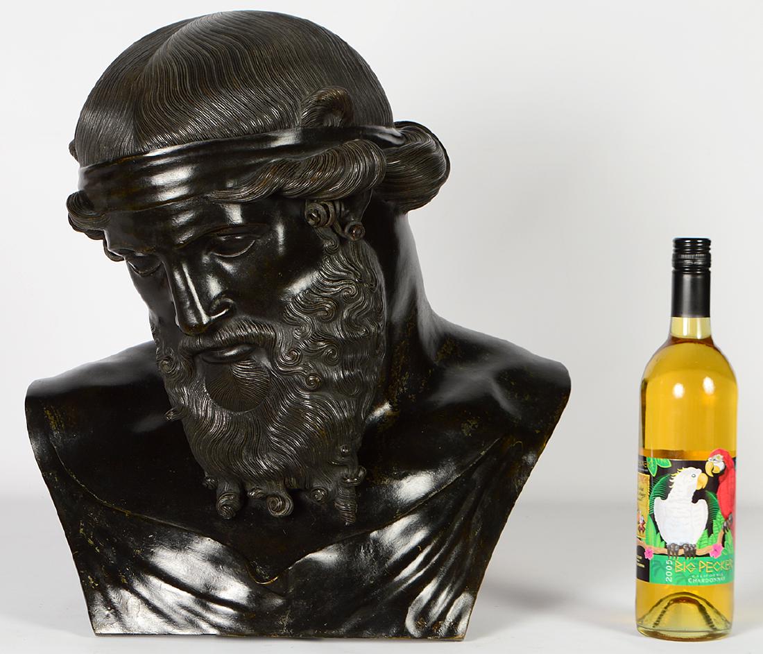 Large 19th C. Bronze Bust of Zeus, Unsigned (1 of 11)