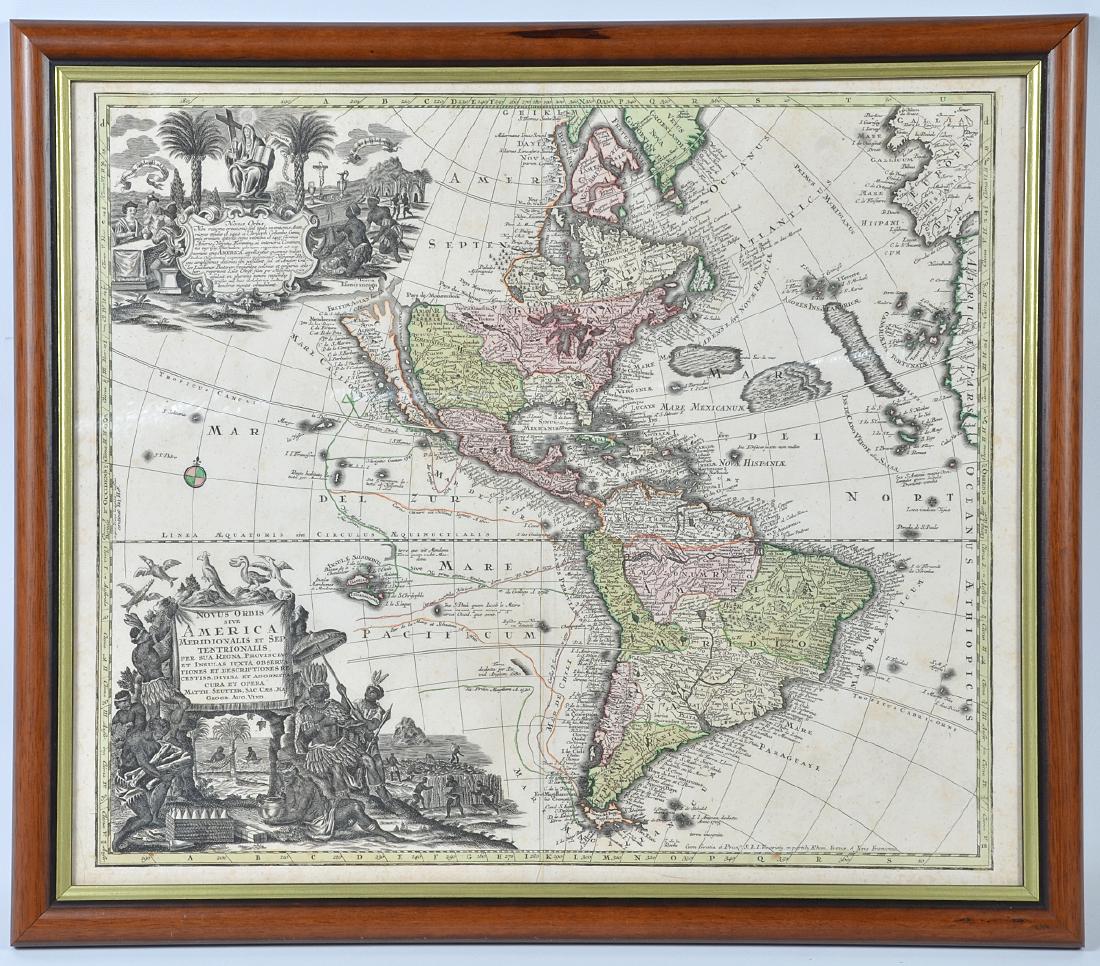 Map Matth Seutter 1730 Novus Orbis Sive America (1 of 9)