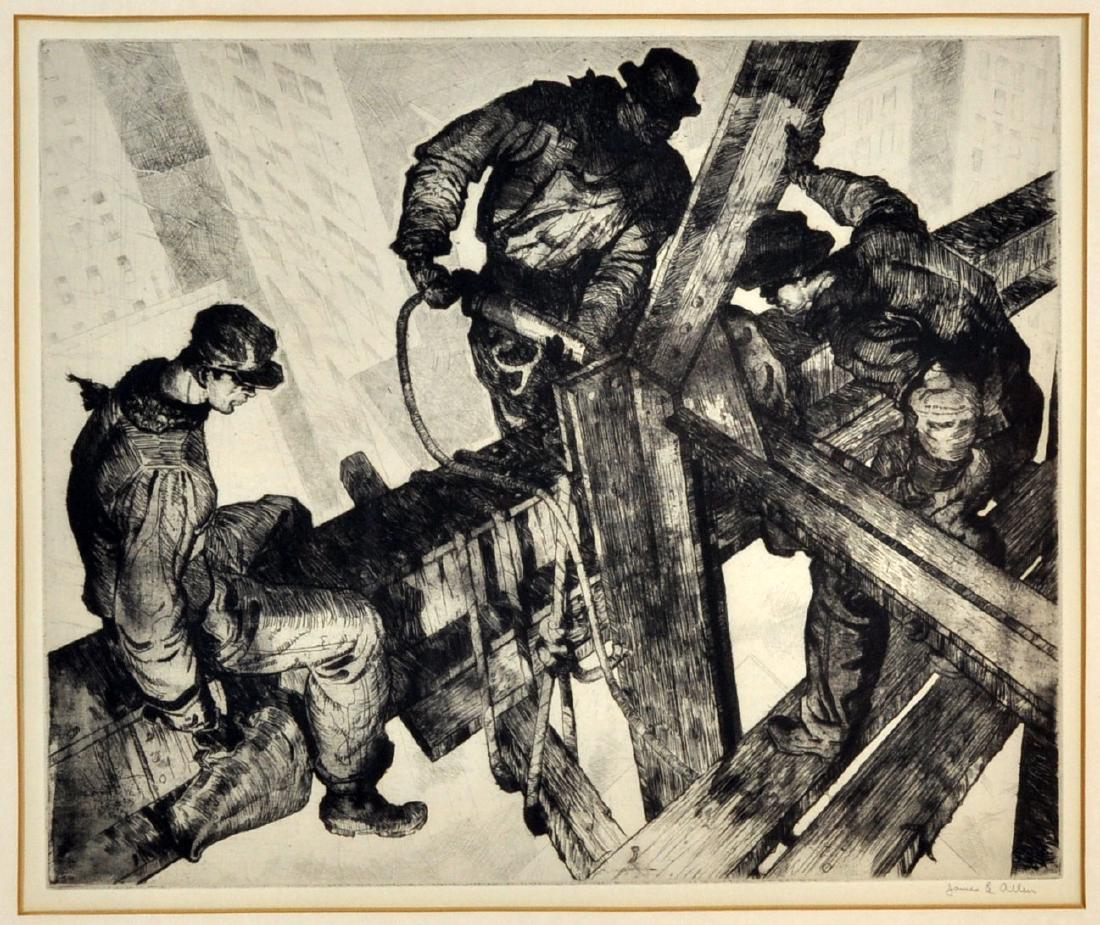 James Allen "The Builders" Etching on Paper (1 of 7)