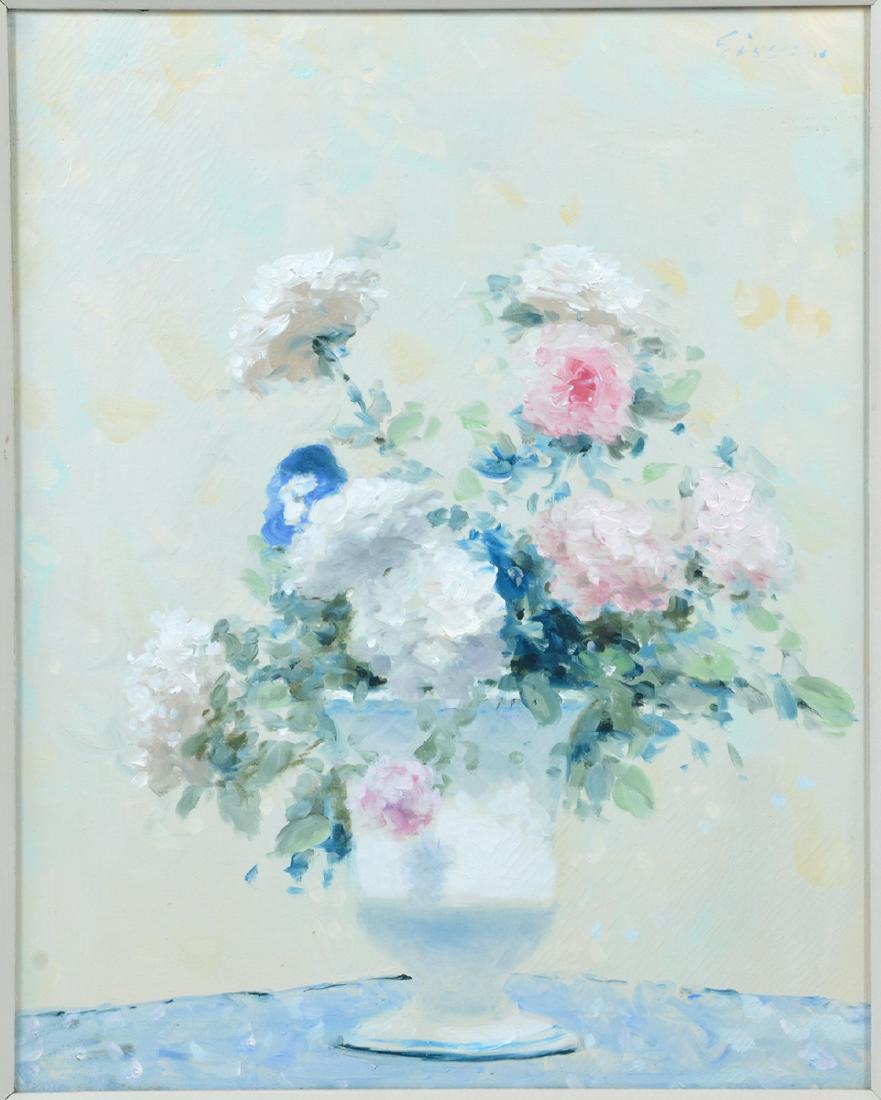Andre Gisson Still Life "Flowers" Oil on Canvas (1 of 8)