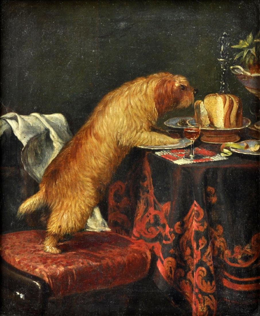 John Watkins Chapman "Dog's Dessert" Oil Painting (1 of 6)