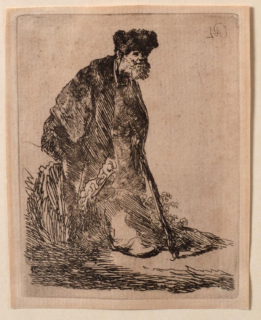 Rembrandt van Rijn 1630's Etching "Man on Banks" (1 of 6)