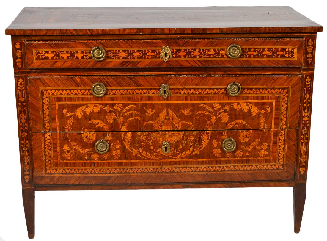 18th C. Italian Neoclassical Marquetry Commode (1 of 15)