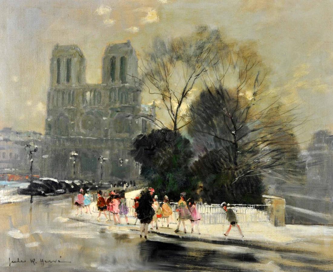 Jules R. Herve, "Notre Dame de Paris" O/C (1 of 10)