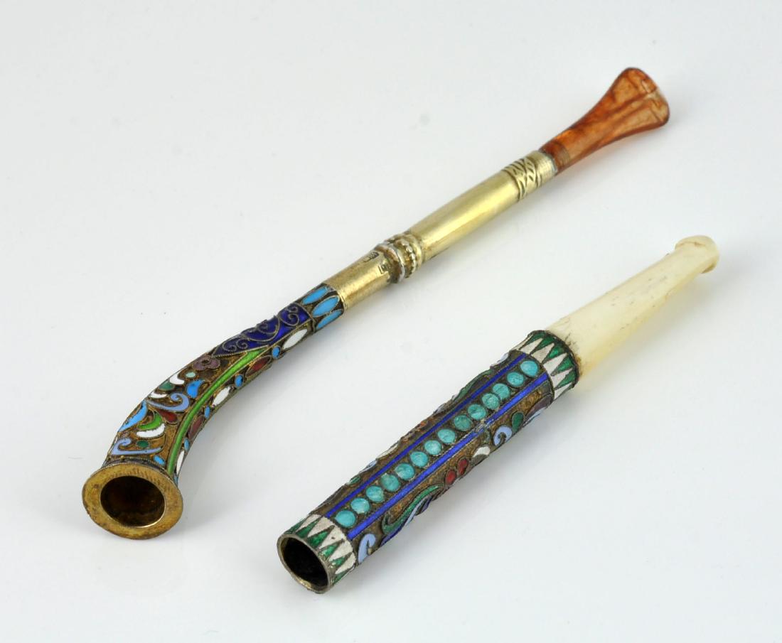 2 Russian Champleve Cigarette Holders (1 of 9)